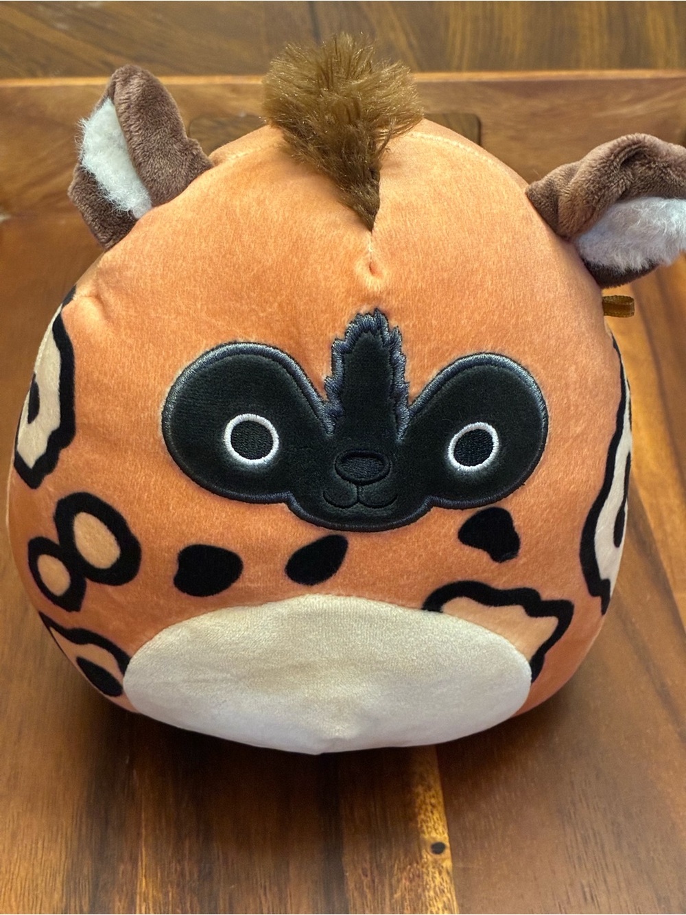 Squishmallows Orange Leopard Plush with Cream Belly and Black Accents